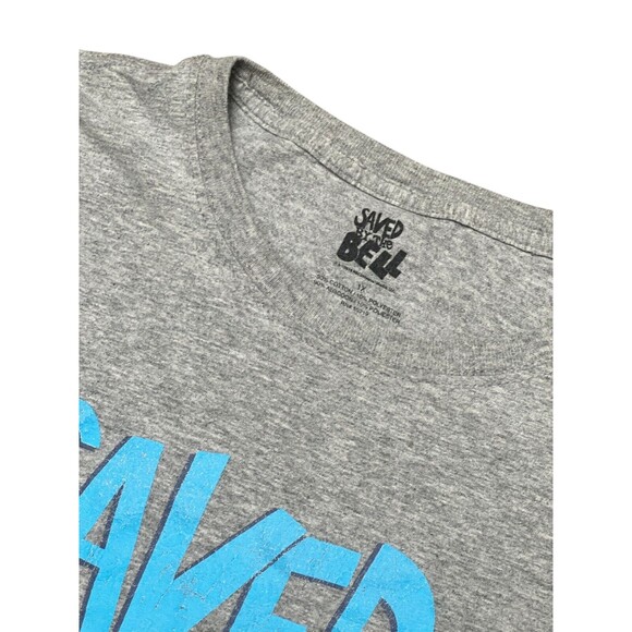 90s/Y2K/VTG Stye Saved By The Bell Crop-Top Shirt Women 1XL 22x19 Gray Cutoff - Picture 3 of 7